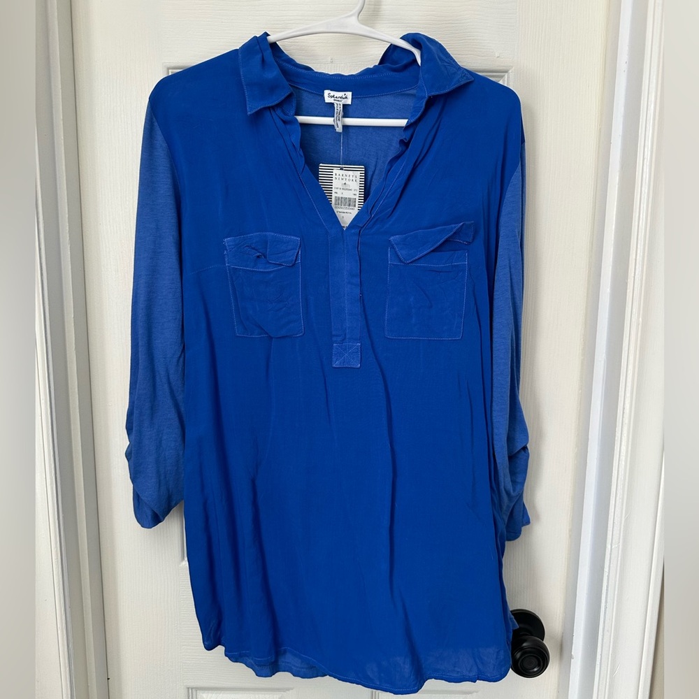 Splendid Two Tone Blue Long Sleeve Shirt